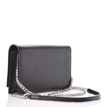 Saint Laurent Grain De Poudre Classic Monogram Kate Tassel Chain Wallet Black 3 of 12
