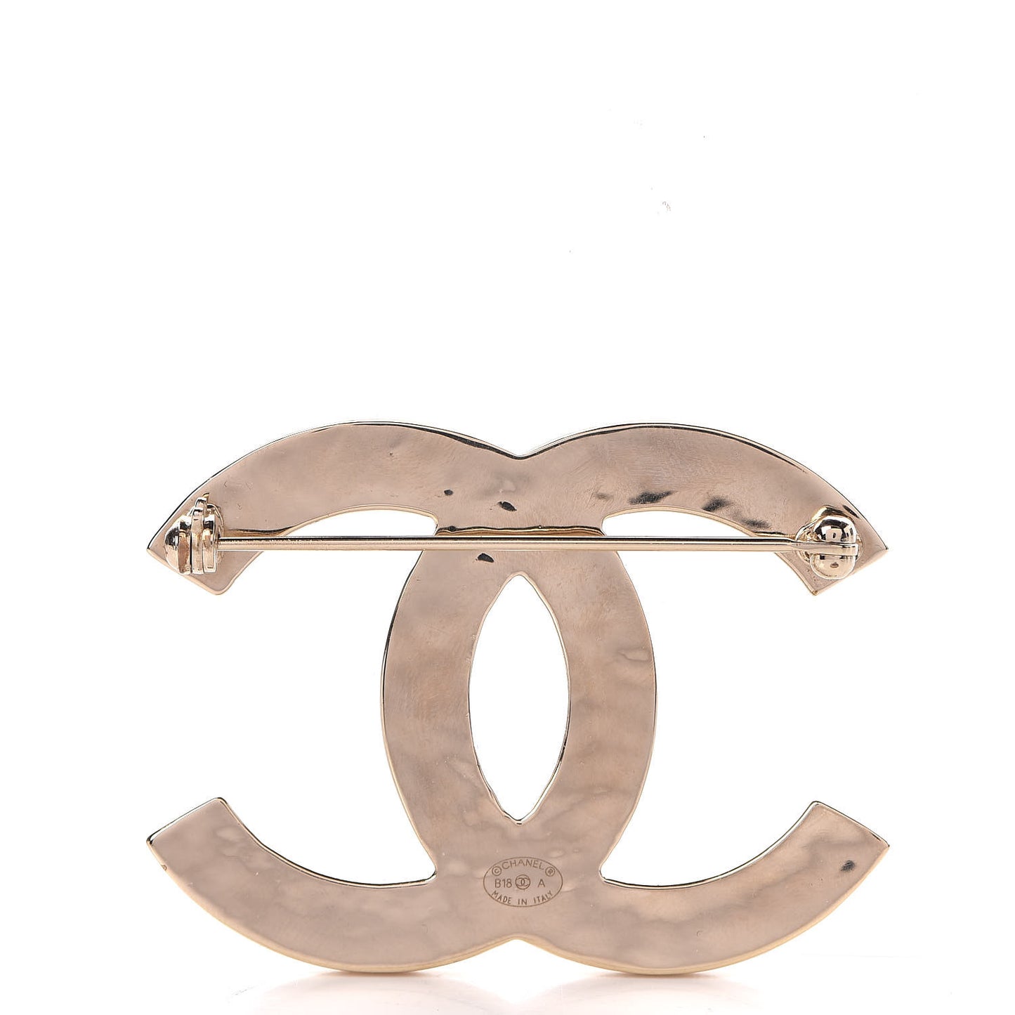 Crystal Enamel Stripe CC Brooch Black Gold