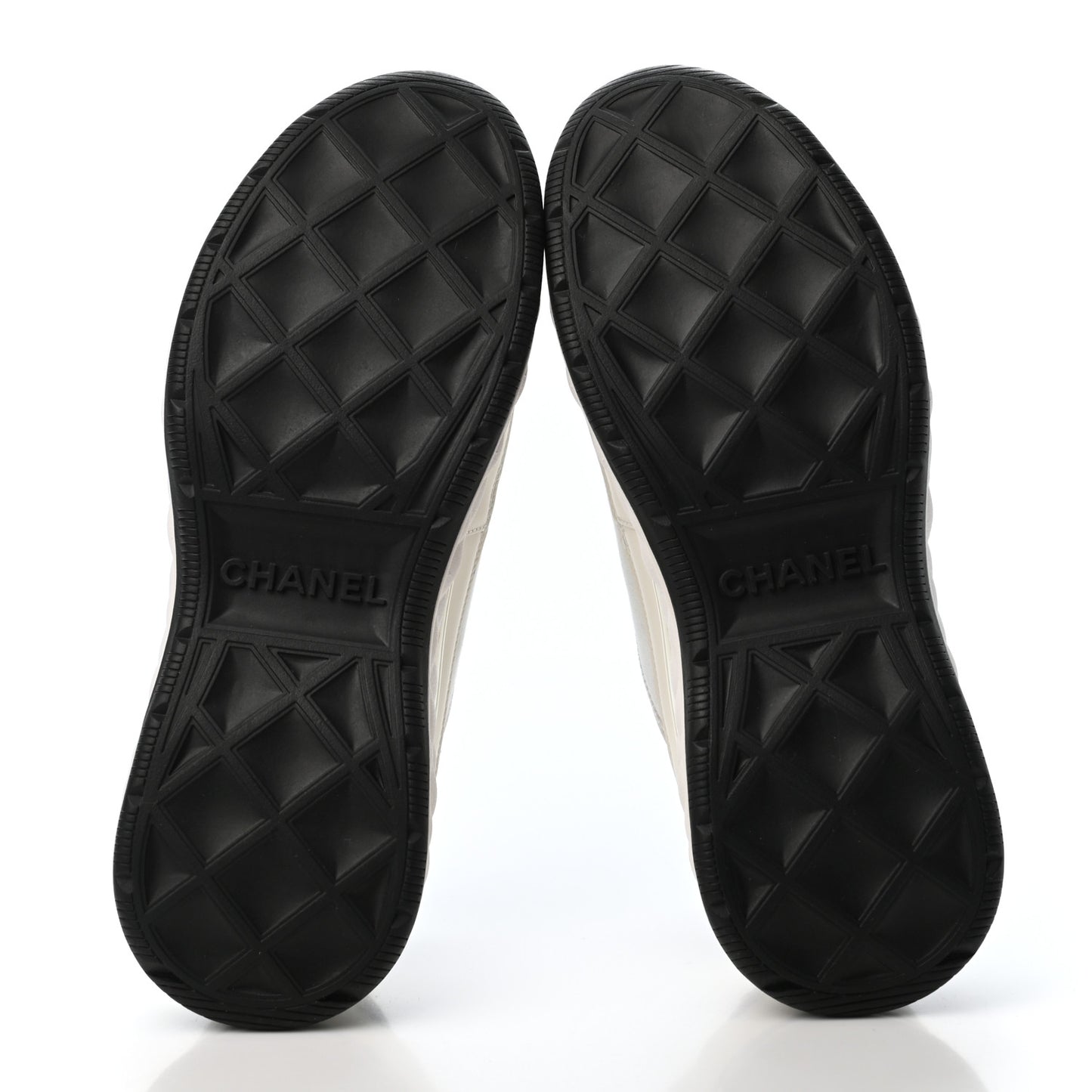 Velvet Calfskin Mixed Fibers CC Sneakers 37.5 Ivory Black