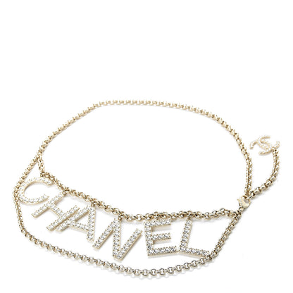 Chanel Metal Crystal 90's Icon Logo Chain Belt Gold 1 of 5