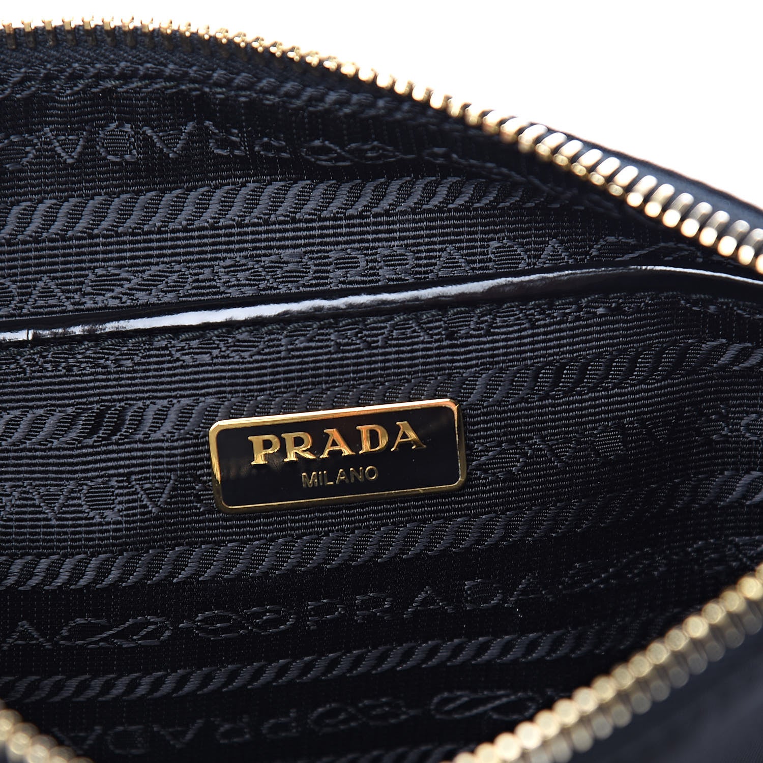 Prada Tessuto Nylon Spazzolato Bow Pochette Black 6 of 11