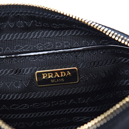 Prada Tessuto Nylon Spazzolato Bow Pochette Black 6 of 11
