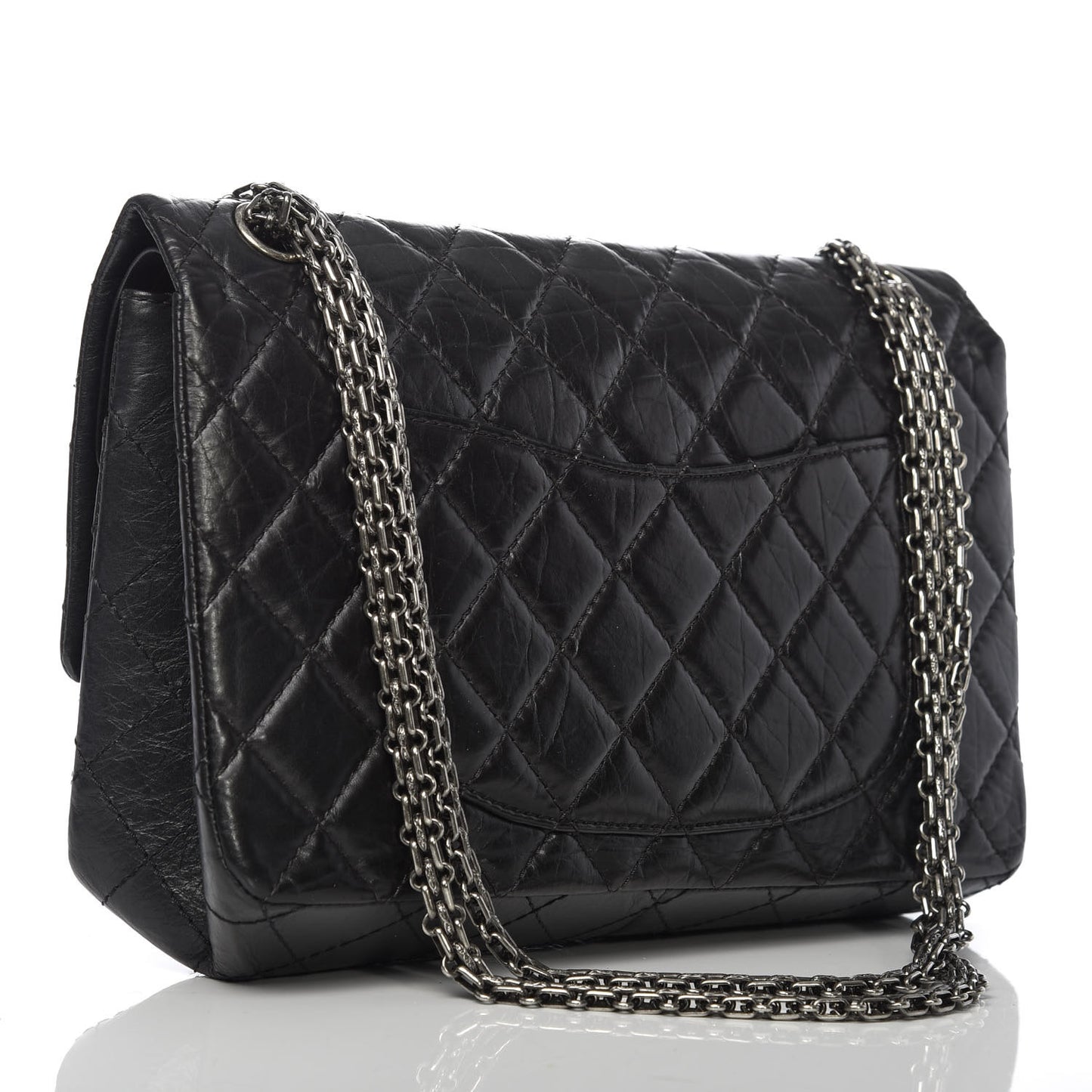 Aged Calfskin Quilted 2.55 Reissue 226 Flap Black