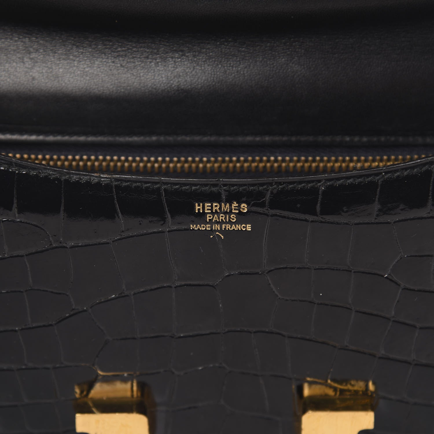 Hermes Shiny Porosus Crocodile Constance 23 Black 6 of 23