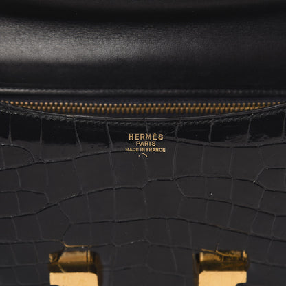 Hermes Shiny Porosus Crocodile Constance 23 Black 6 of 23