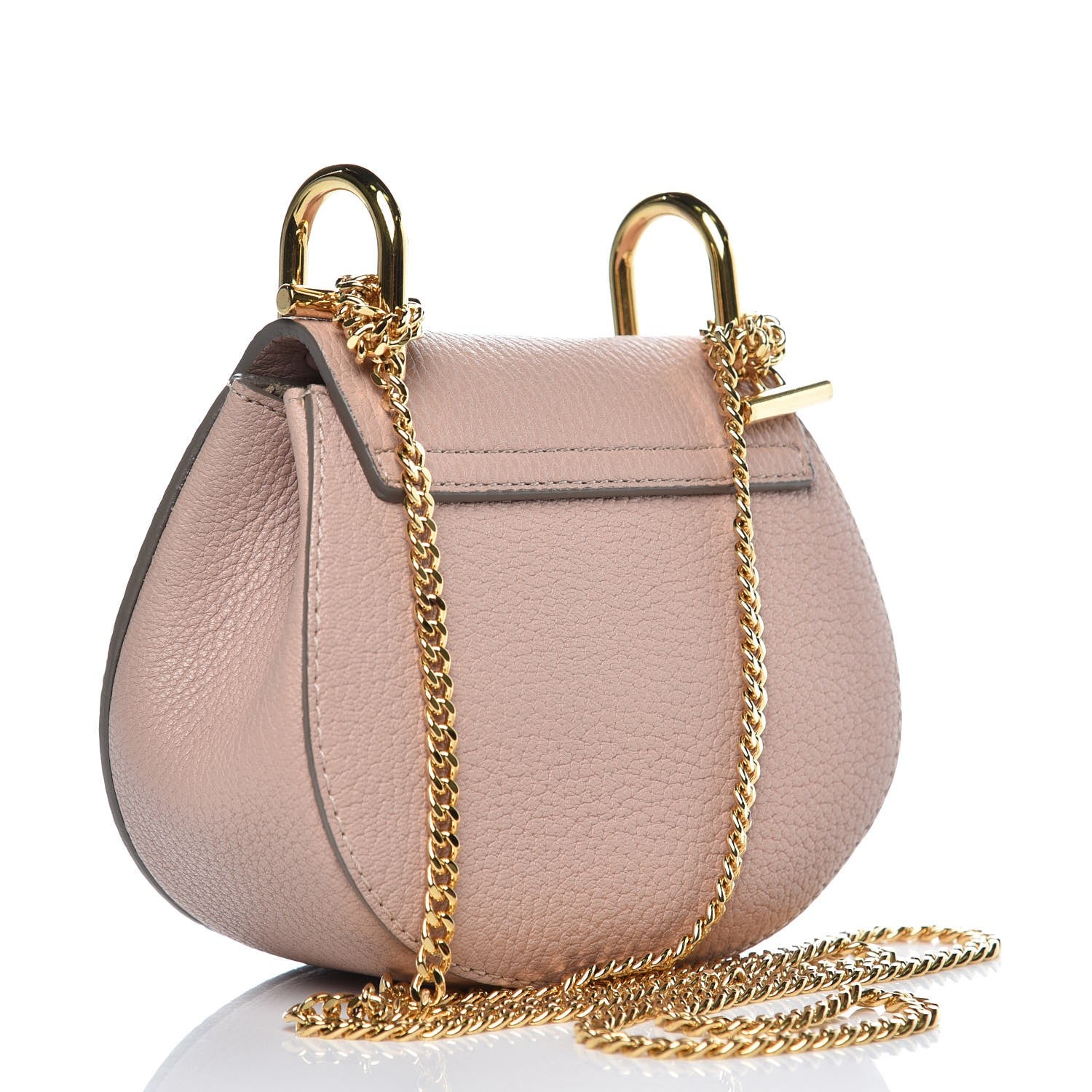 Chloe Grained Lambskin Nano Drew Shoulder Bag Cement Pink 3 of 6