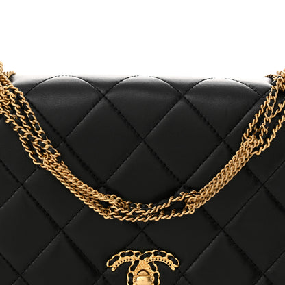 Chanel Lambskin Quilted On And On Small Chain Flap Black 8 of 11