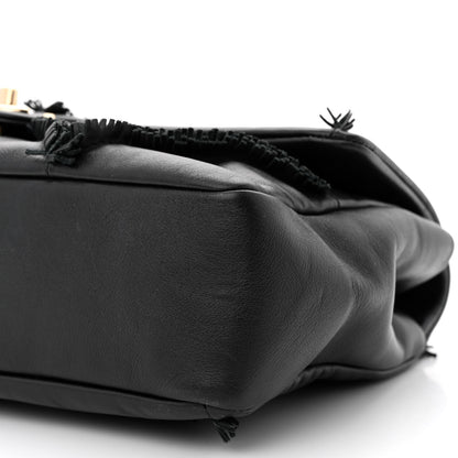 Chanel Lambskin Fringe Single Flap Black 10 of 14