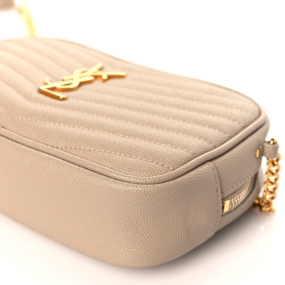 Saint Laurent Grain De Poudre Matelasse Monogram Mini Lou Camera Bag Dark Beige 8 of 8