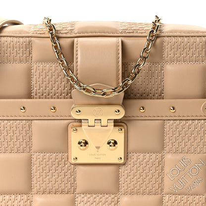 Louis Vuitton Lambskin Damier Quilt Troca MM Cashmere Beige 6 of 9