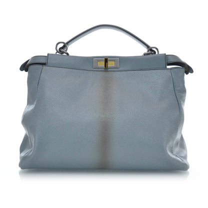 Fendi Goatskin Python Large Peekaboo Iconic Satchel 1 of 9