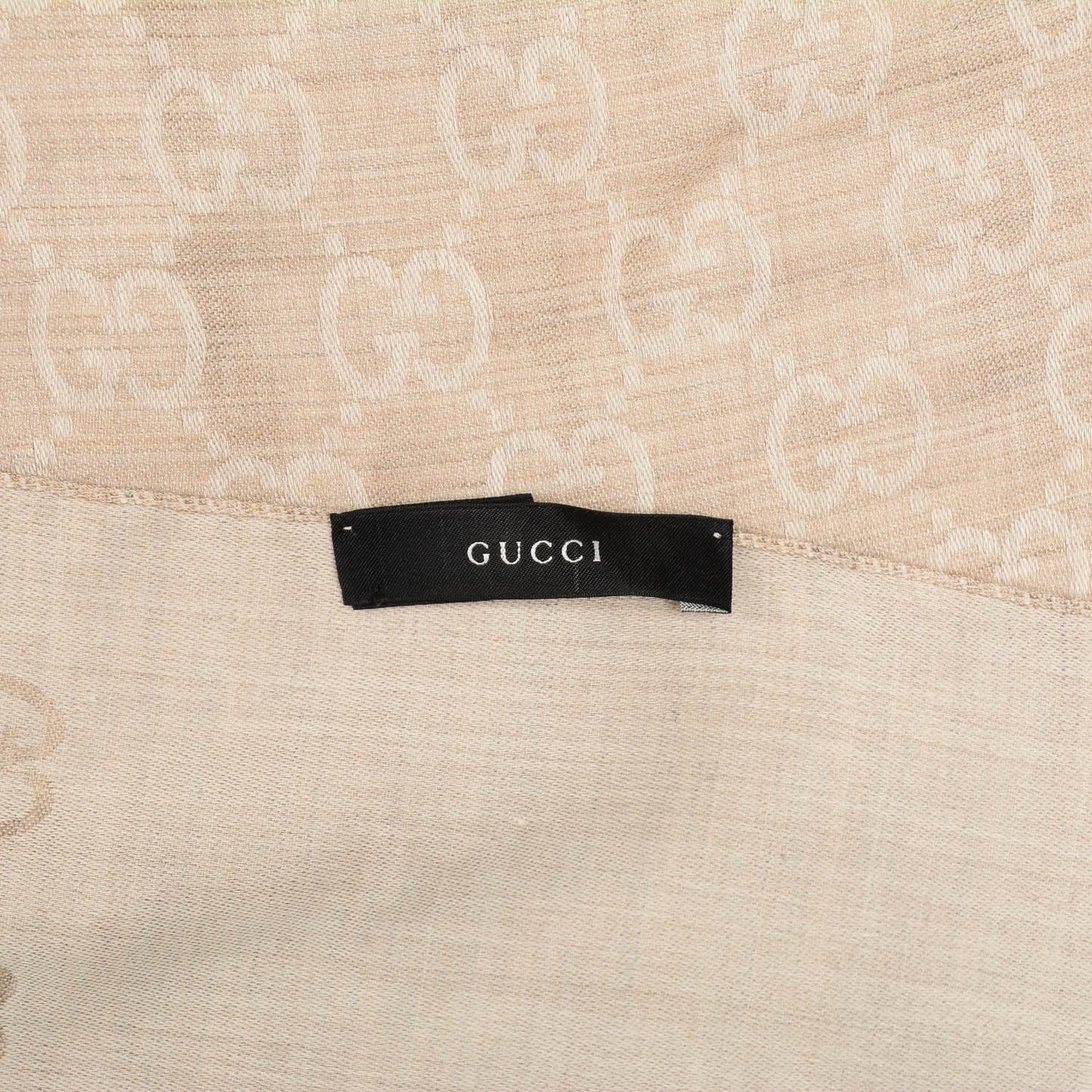 Wool Silk GG Monogram GGNat Plus Scarf Sand