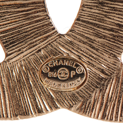 Chanel Metal Quilted CC Brooch Silver Gold 4 of 4