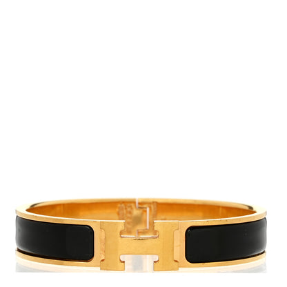 Hermes Enamel Narrow Clic Clac H Bracelet GM Black 1 of 5