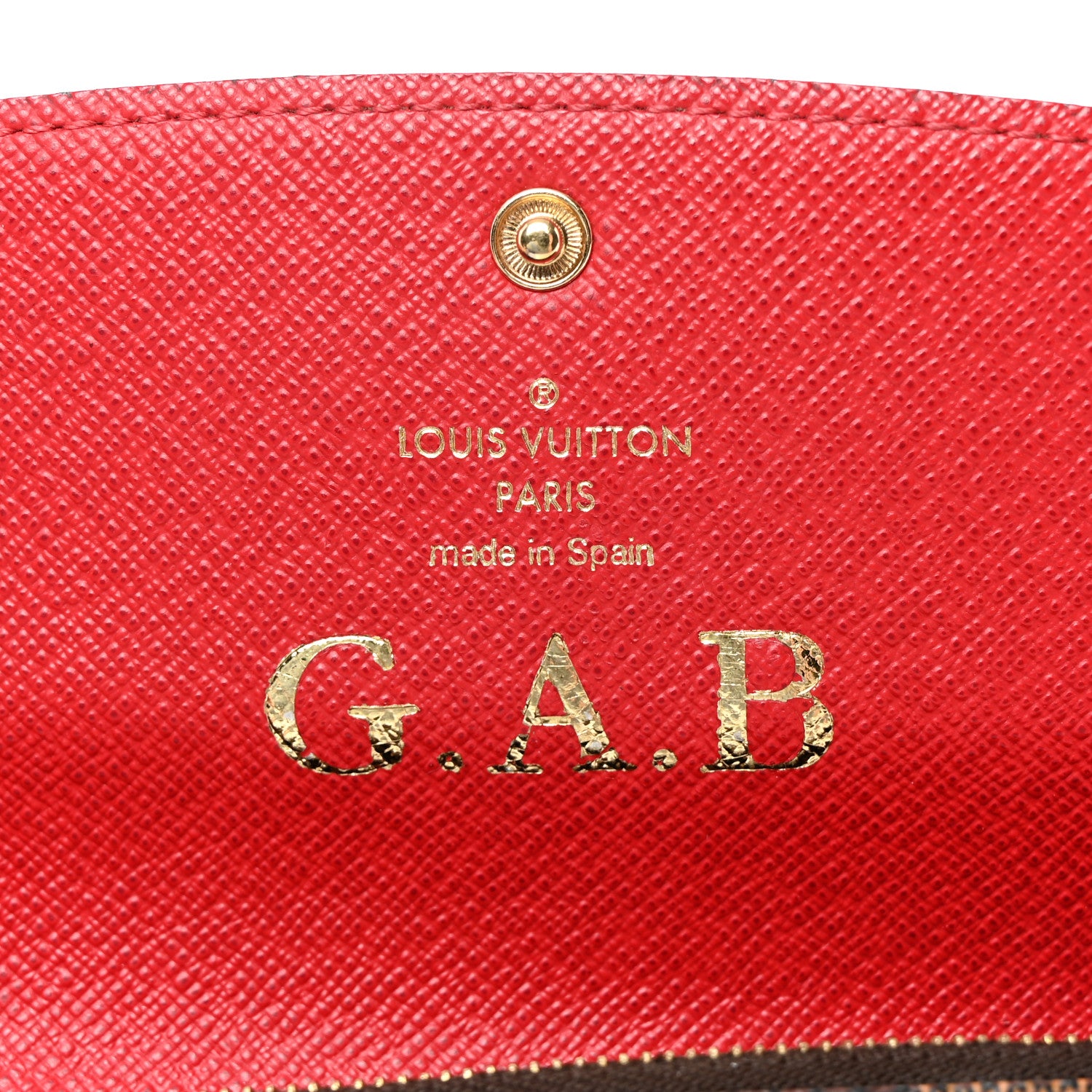 Louis Vuitton Damier Ebene Emilie Wallet Red 7 of 10