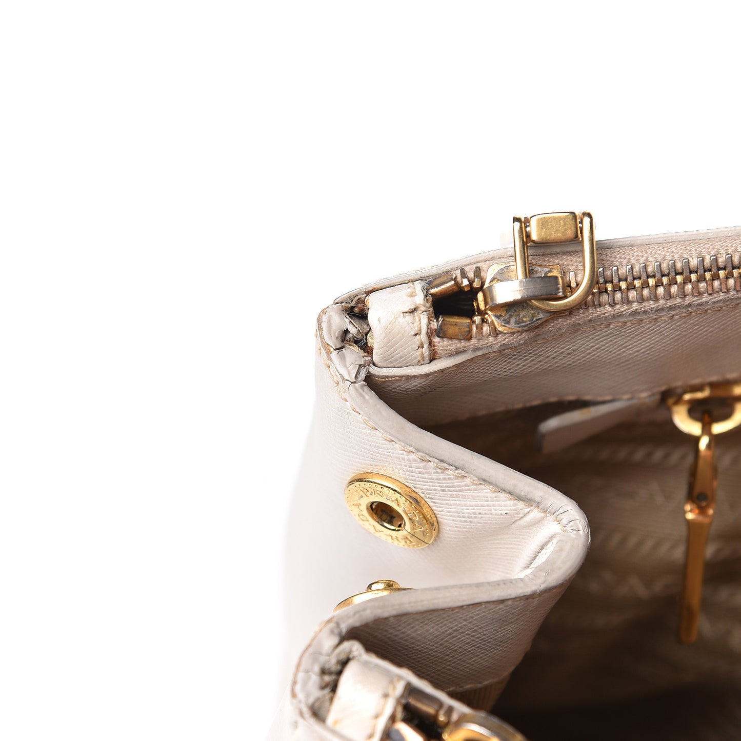 Saffiano Medium Galleria Double Zip Tote Talco