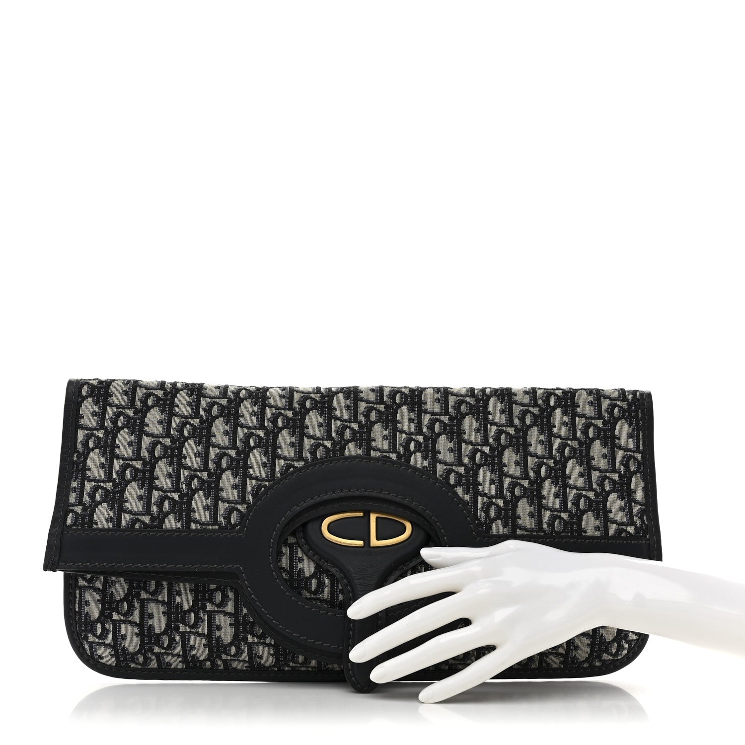 Christian Dior Oblique Fold Over Clutch Blue 2 of 7