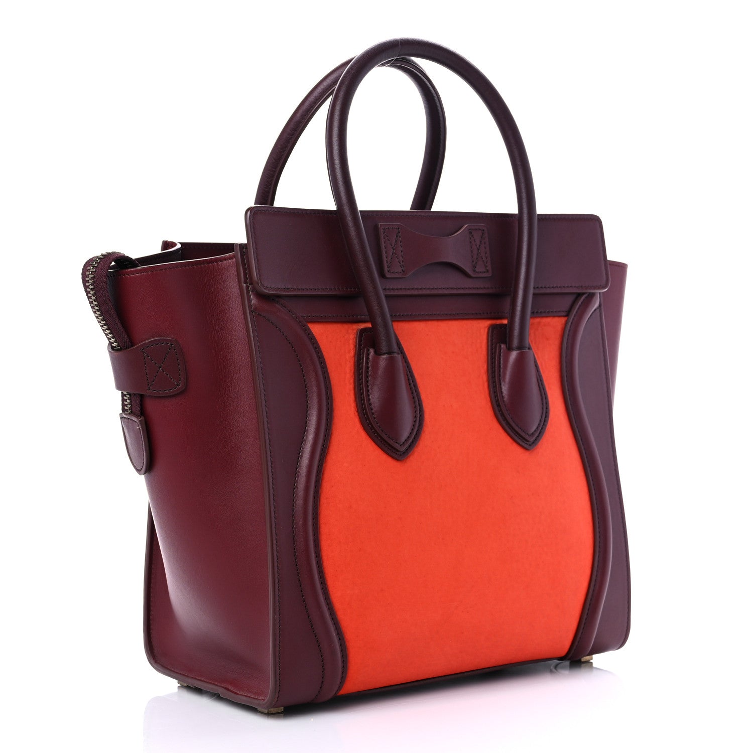 Celine Bullhide Calfskin Micro Bi-Color Luggage Vermillion 2 of 10