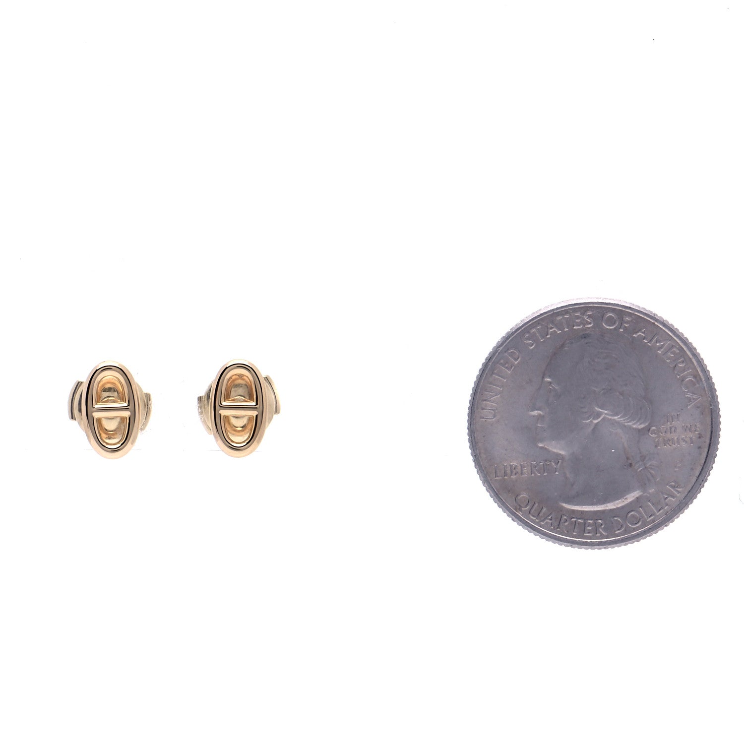Hermes 18K Yellow Gold TPM Farandole Stud Earrings 2 of 7