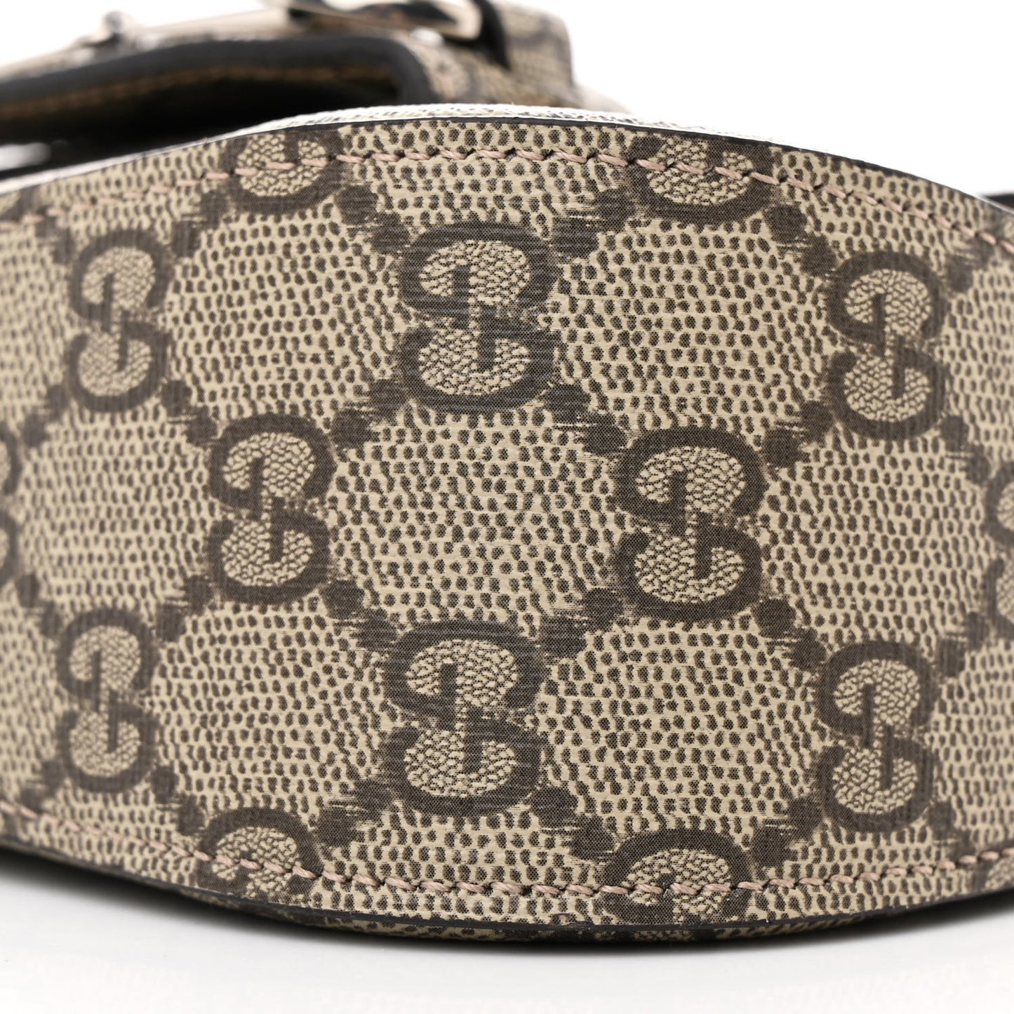 GG Supreme Monogram Mini Horsebit 1955 Asymmetric Shoulder Bag Beige Ebony
