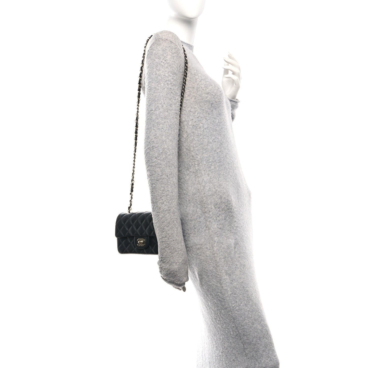 Chanel Lambskin Quilted Mini Rectangular Flap Black 2 of 11