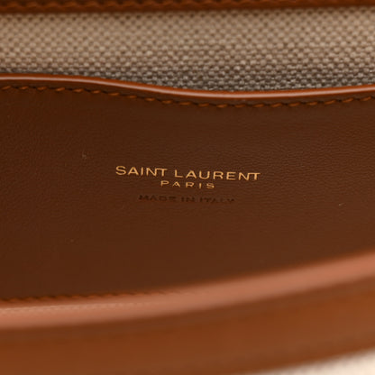 Saint Laurent Linen Calfskin Monogram Small Solferino Satchel Greggio Brick 6 of 10