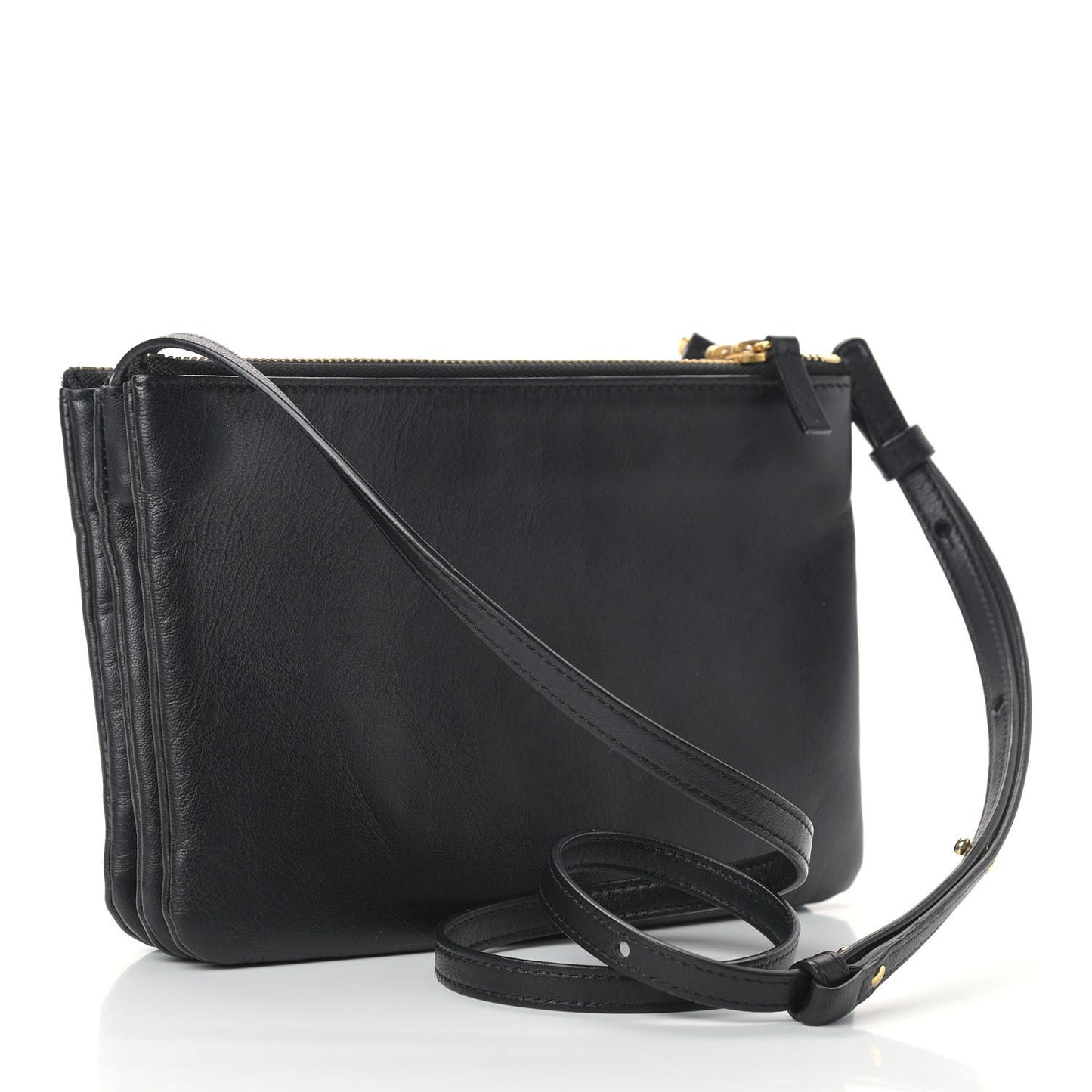 Lambskin Small Trio Crossbody Bag Black