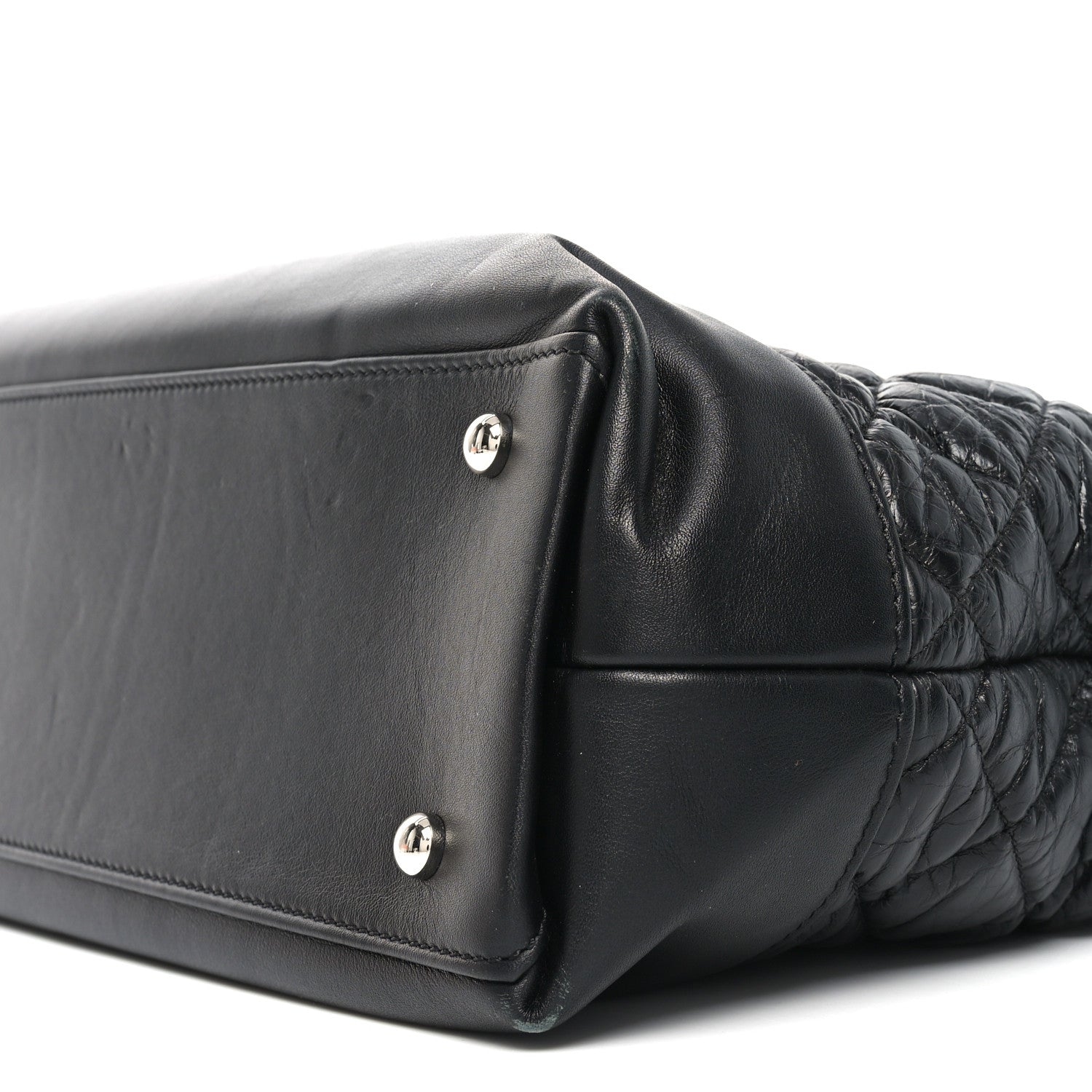 Chanel Aged Calfskin Quilted Be CC Tote Black 10 of 12
