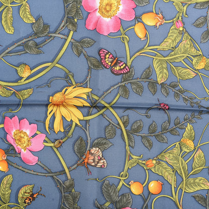 Gucci Silk Twill Flowerwebby Square Scarf Sky Blue 4 of 5