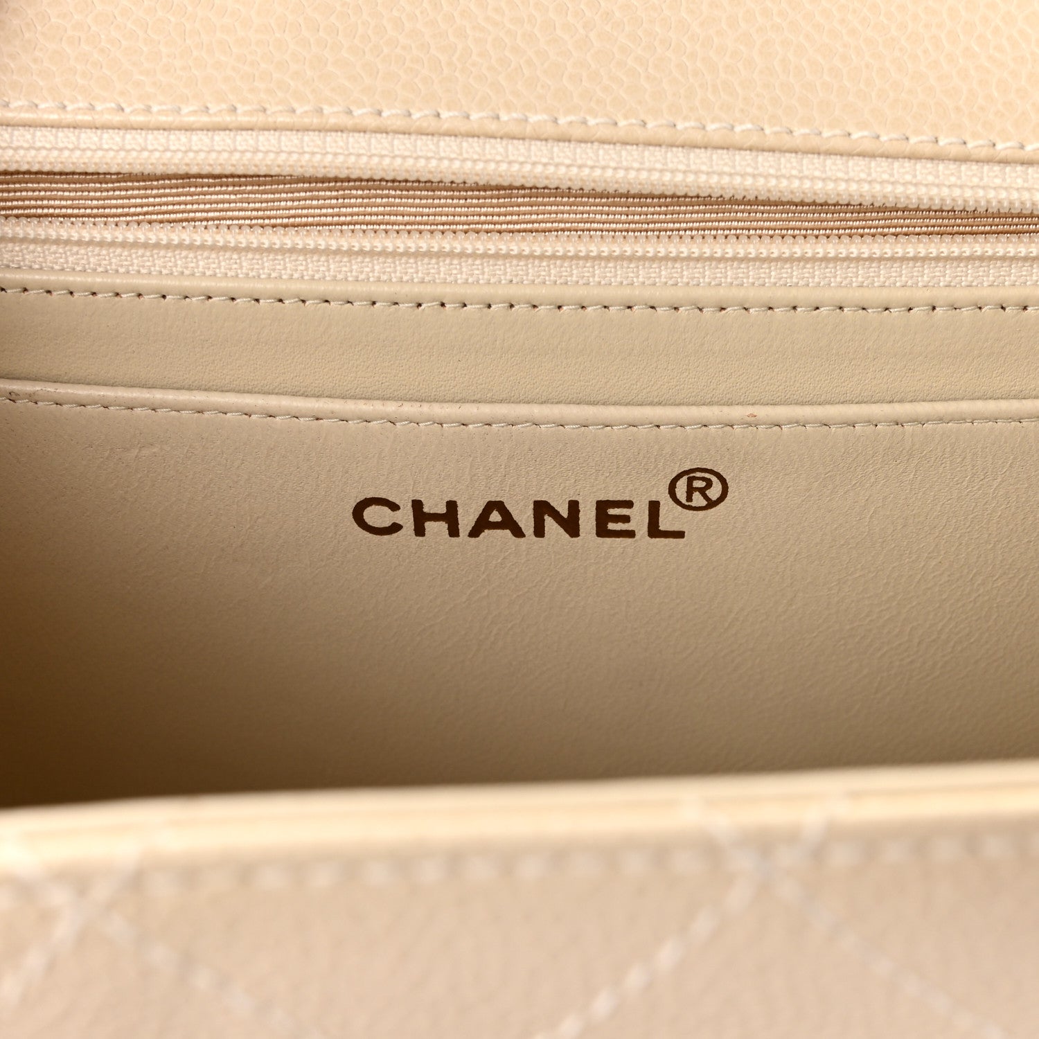 Chanel Caviar Stitch Medium Single Flap Beige Clair 6 of 11
