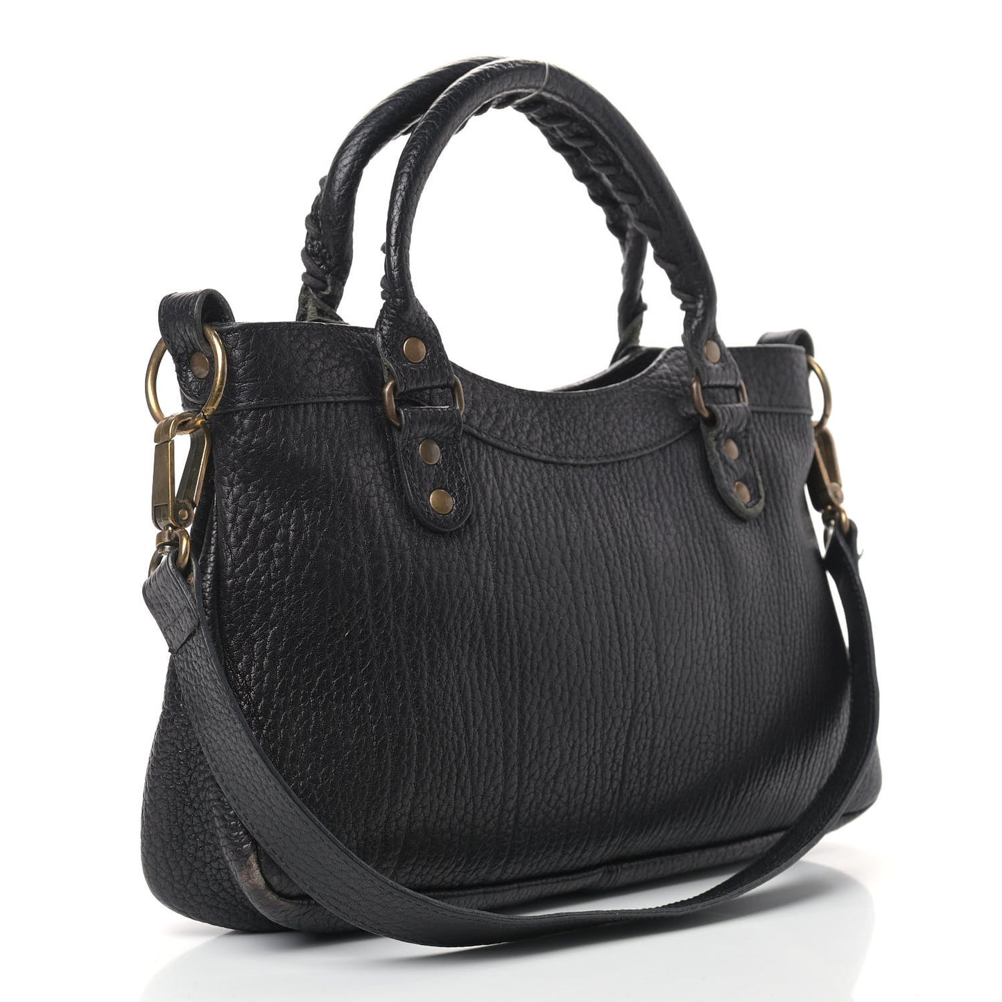 Pebbled Caribou Classic Hardware First Black