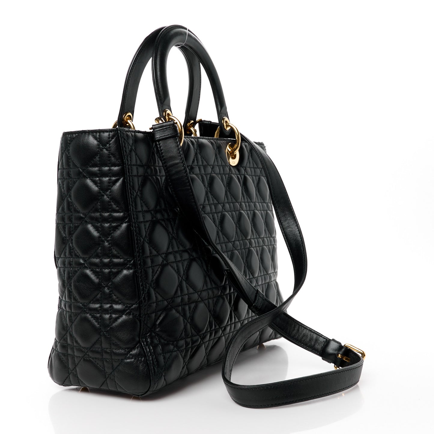 Lambskin Cannage Large Lady Dior Black