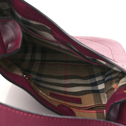 Burberry Soft Grain Calfskin Bi-Color Small Elmstone Hobo Dark Plum 4 of 9