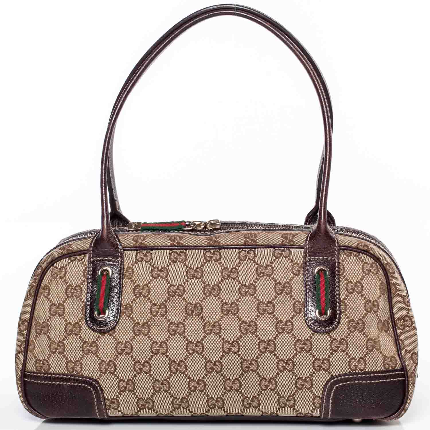 Gucci Monogram Small Princy Satchel Dark Brown 3 of 9