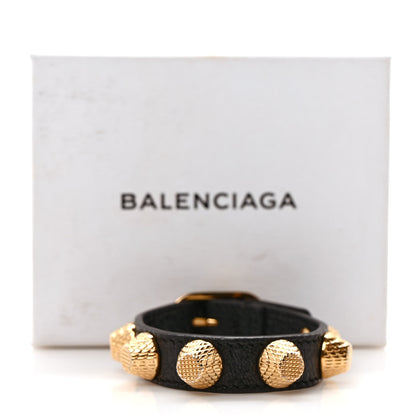 Balenciaga Agneau Giant 12 Gold Hardware Stud Bracelet M Black 4 of 4