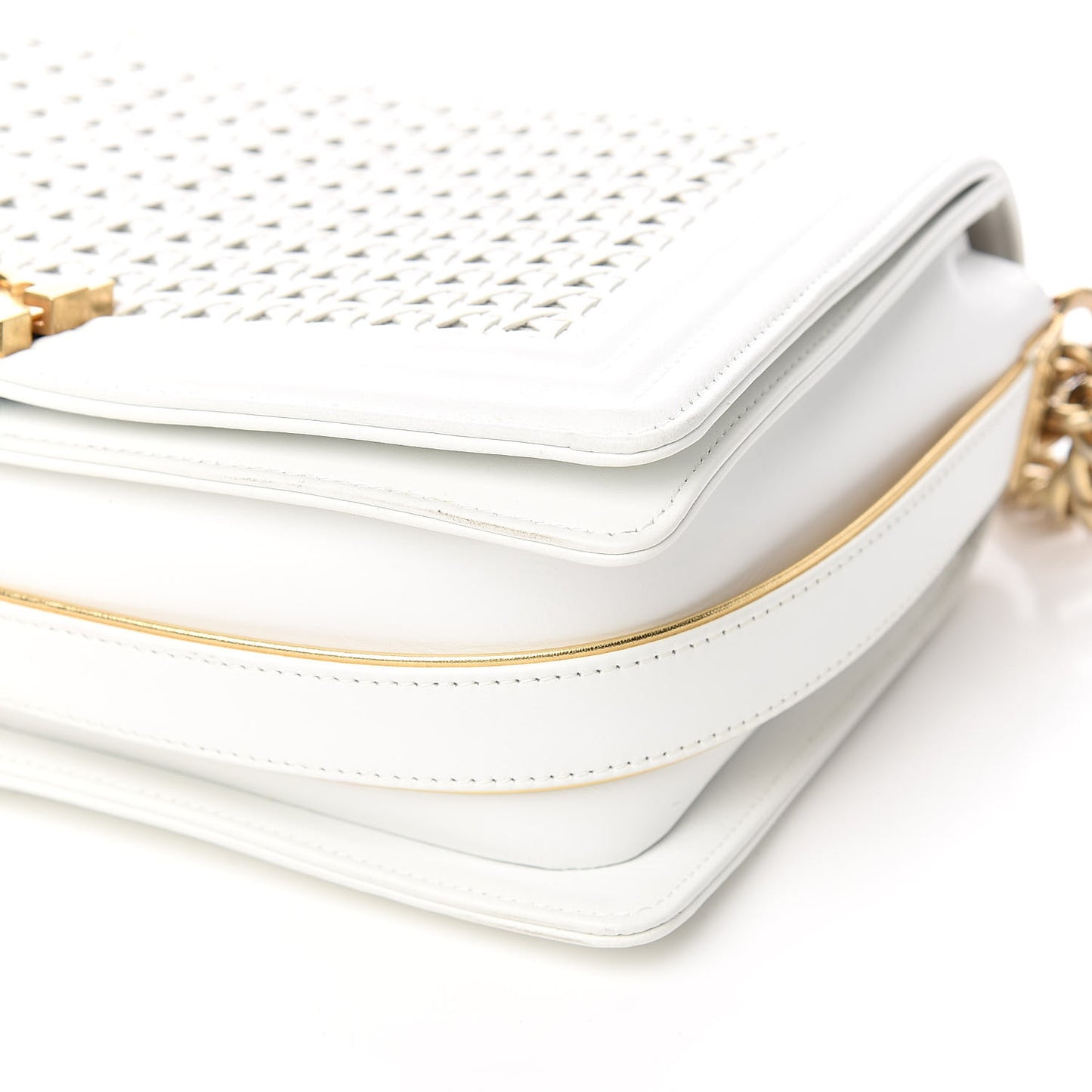 Sheepskin Braided New Medium Boy Reverso Flap White