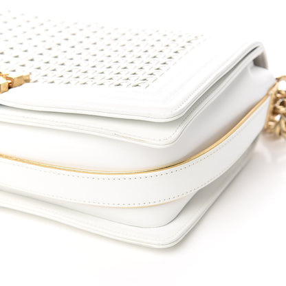 Chanel Sheepskin Braided New Medium Boy Reverso Flap White 9 of 16