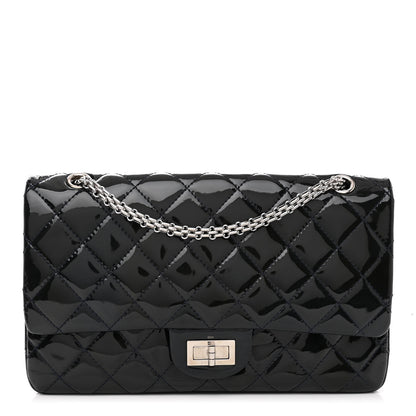 Chanel Distressed Patent Quilted 2.55 Reissue 227 Flap Dark Blue 1 of 10