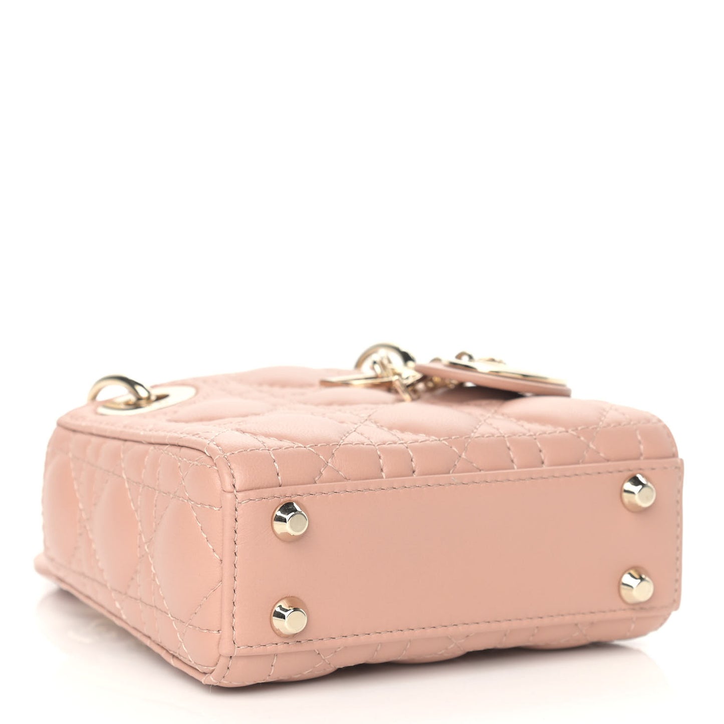 Lambskin Cannage Micro Lady Dior Rose De Vents
