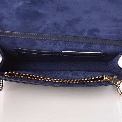 Christian Dior Grained Calfskin Diorama Wallet on Chain Pouch Indigo 7 of 10