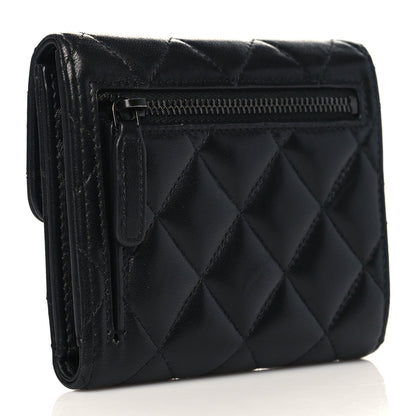 Chanel Lambskin Quilted Compact Flap Wallet So Black 4 of 10