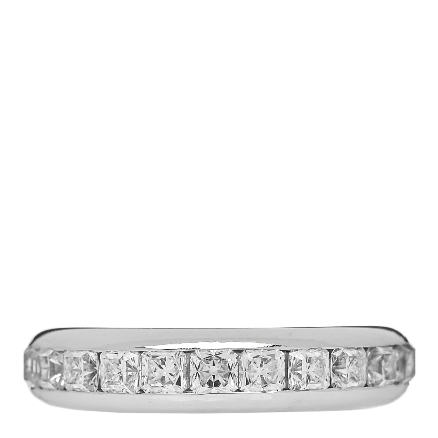 Tiffany Platinum Diamond Princess Lucida Half Circle Wedding Band Ring 46 3.75 1 of 6