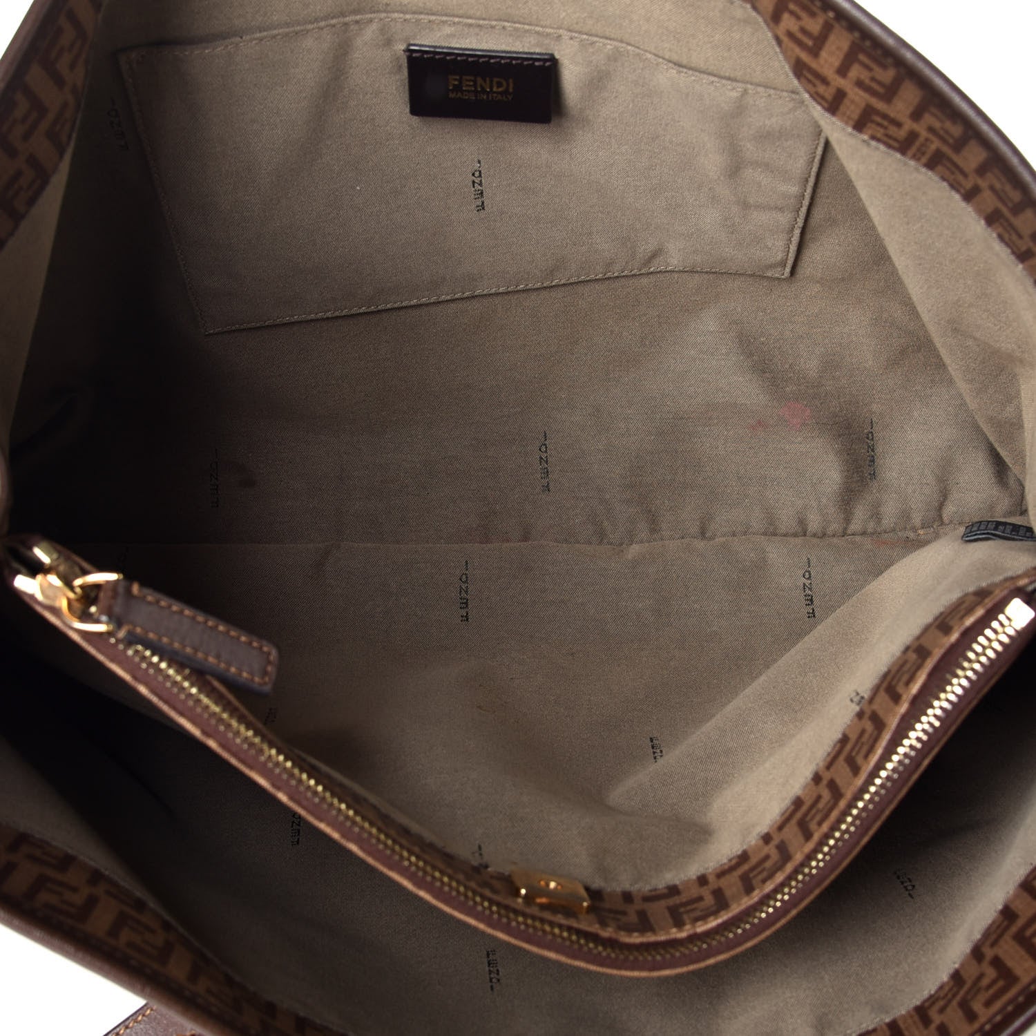 Fendi Zucchino Spalmati Vitello Tote Nocciola Castagna 5 of 11