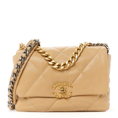 Chanel Lambskin Quilted Medium Chanel 19 Flap Beige 1 of 11