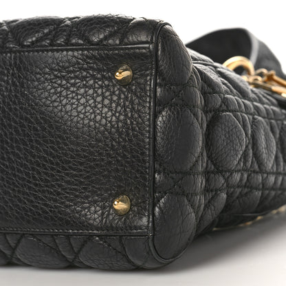 Christian Dior Grained Calfskin Cannage Medium Supple Lady Dior Black 8 of 11