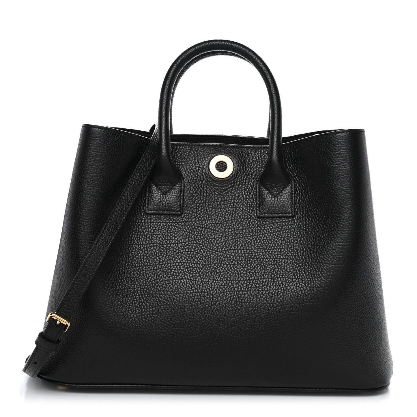 Grainy Calfskin House Check Medium Bermondsey Tote Black
