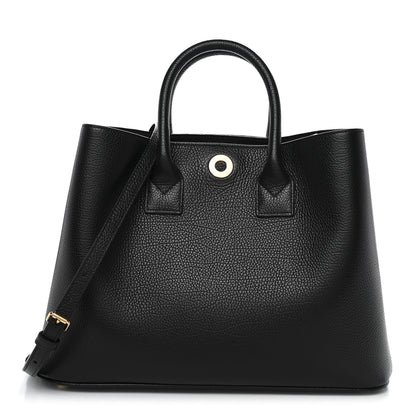 Burberry Grainy Calfskin House Check Medium Bermondsey Tote Black 1 of 9