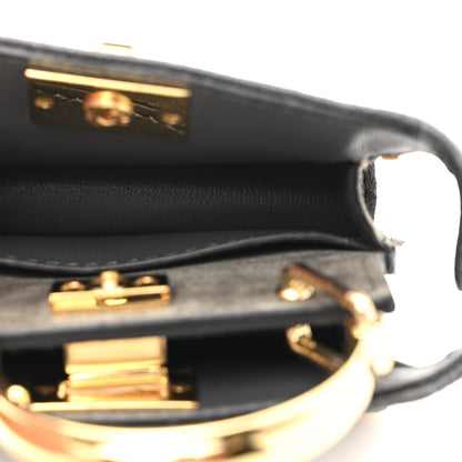Fendi Fabric Calfskin Nano Peekaboo Maxi Handle Satchel Anthracite Asfalto 9 of 21