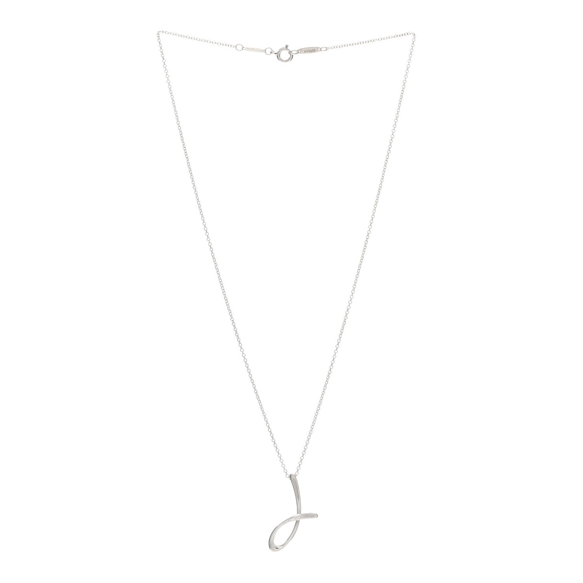 Sterling Silver Elsa Peretti Letter J Pendant Necklace