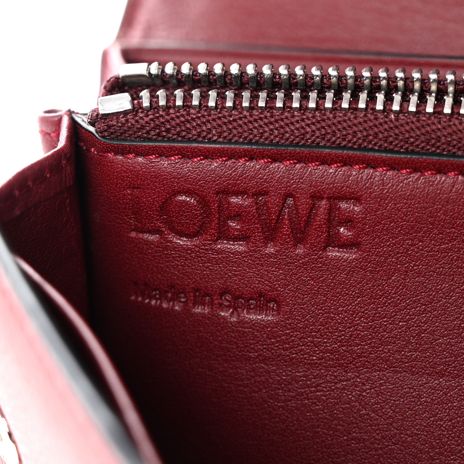 Loewe Calfskin Puzzle Continental Wallet Wine Garnet 6 of 13